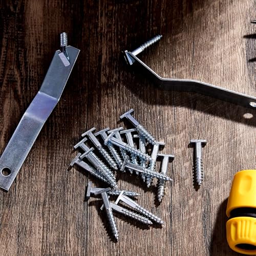 Image of 31 Pcs Security Picture Hangers Set, 30 T Head Screws and 1 Hardened Wrenches, Anti Theft Frame Locking Hardware for Hotel Museum Gallery