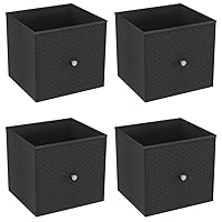 URBNLIVING Set of 1/4/6 Foldable 27cm Woven Fabric Storage Cube Box Drawer Insert Basket with Handle - Multi Colourful Collapsible Toy Arts & Crafts Bins, Durable and Lightweight for Home Office