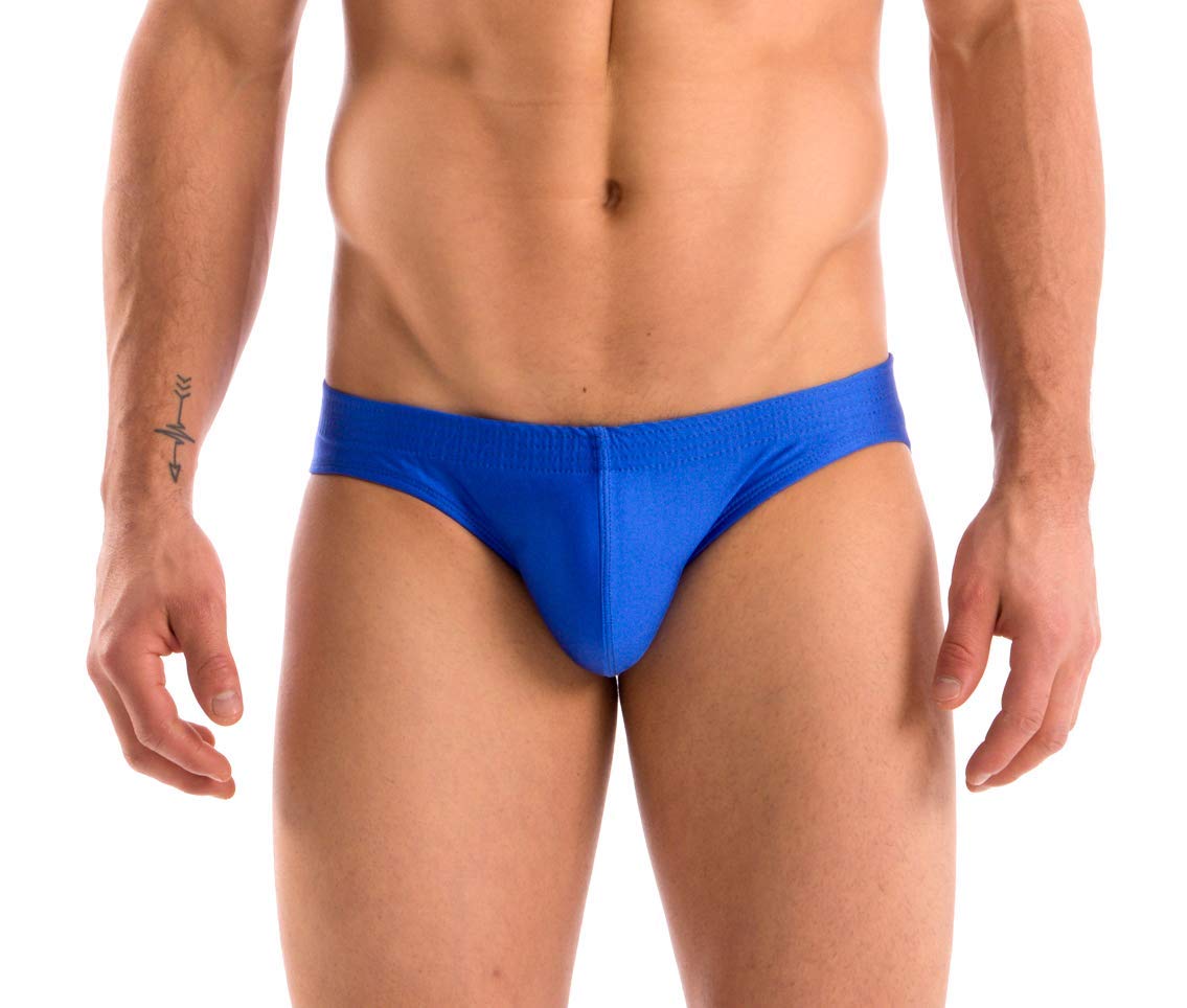 Mens Solid Contour Pouch Bikini Swimsuit By Gary Majdell Sport Royal Large