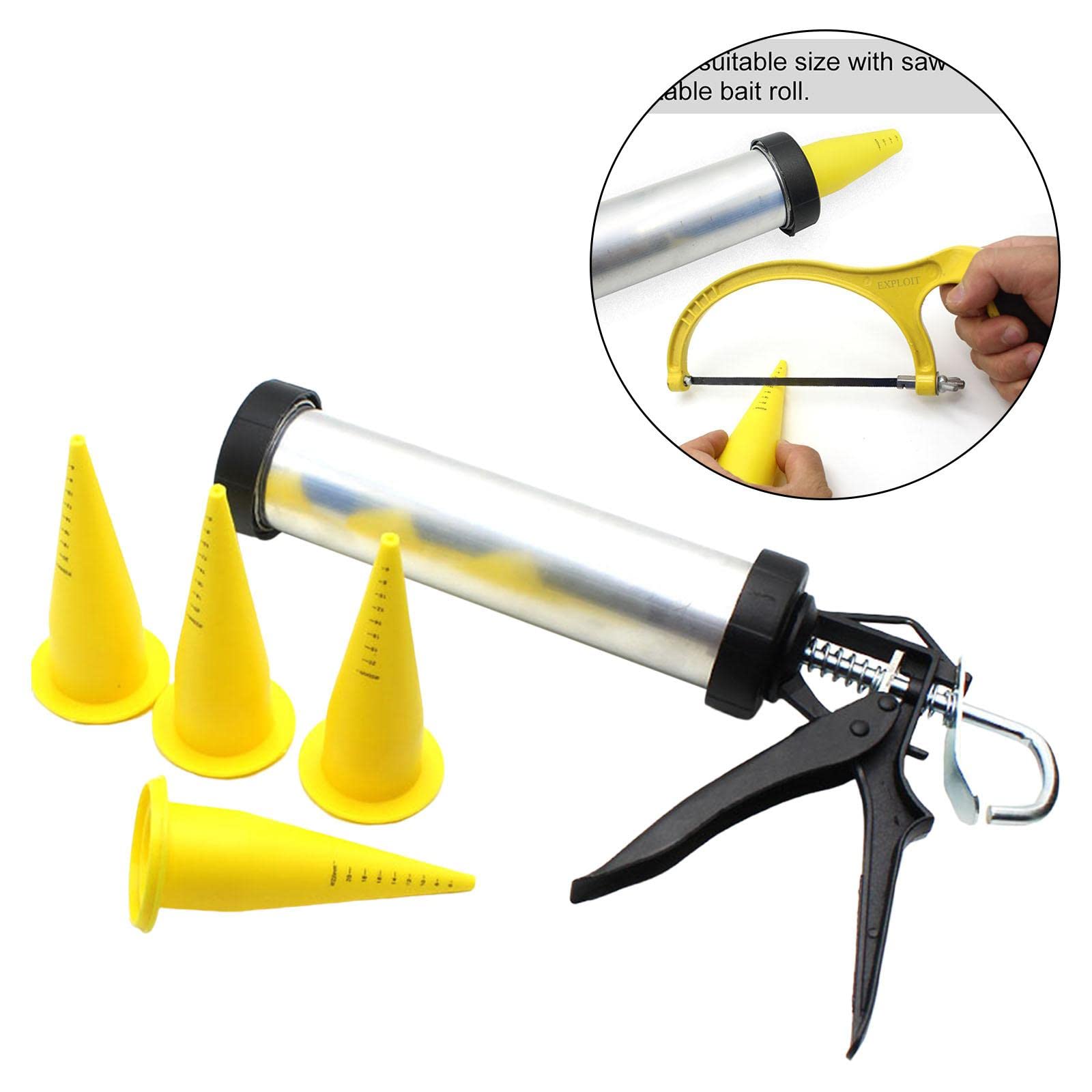 4 Düsen Wurst Boilie Maker Jigs Aluminium Angelausrüstung Rigs Rolle für grobe Angelköder, 6–22 mm Durchmesser