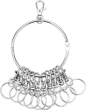 HASLED Porte-Clés Multiples, Porte-Clés, Key Holder Portable, Porte-clés Avec Plusieurs Anneaux Métalliques Détachables en Argent Mat, Pour Les Gestionnaires D’entreprises, de Familles, Immobiliers