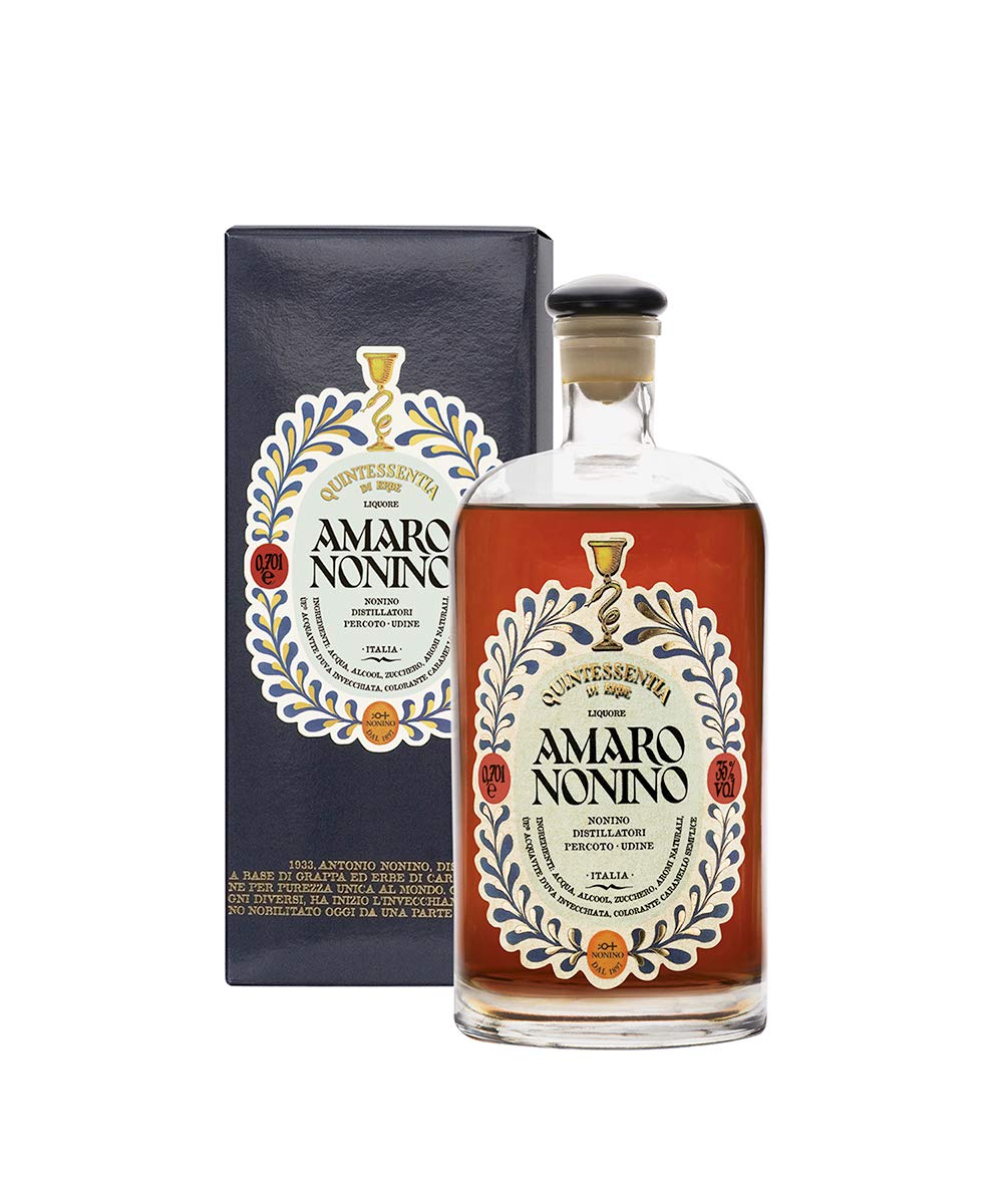 Nonino Distillerie Grappe - 70 ml & Distillerie Nonino, Amaro Nonino Quintessentia, Liquore d'erbe nobilitato da Acquavite d'Uva invecchiata in barriques - bottiglia in vetro da 700 ml