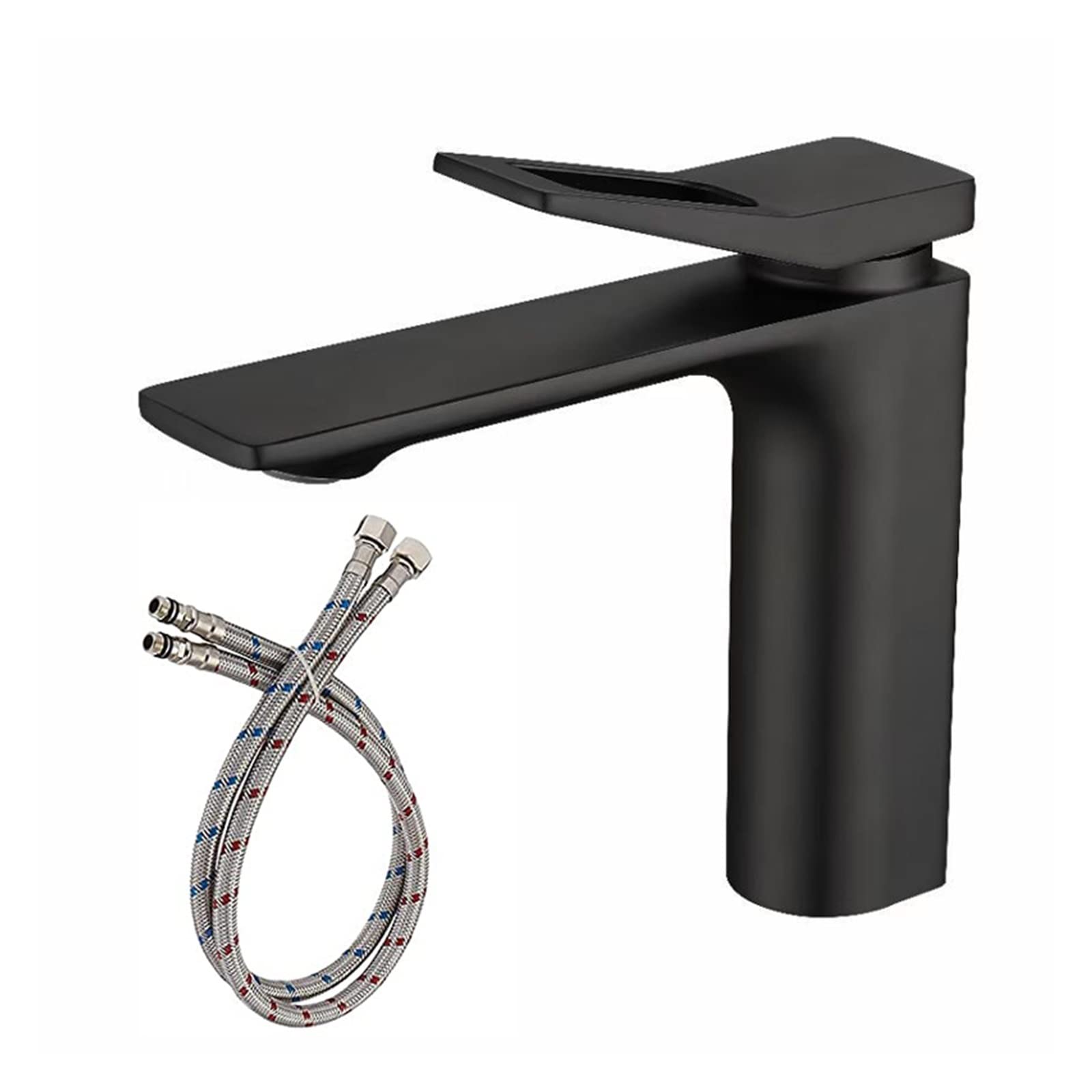 ZQFHSX Kitchen Sink Faucet, Bathroom Faucet Single Handle Hot Cold Mixer Tap Multicolor Crane 6012(Nero)