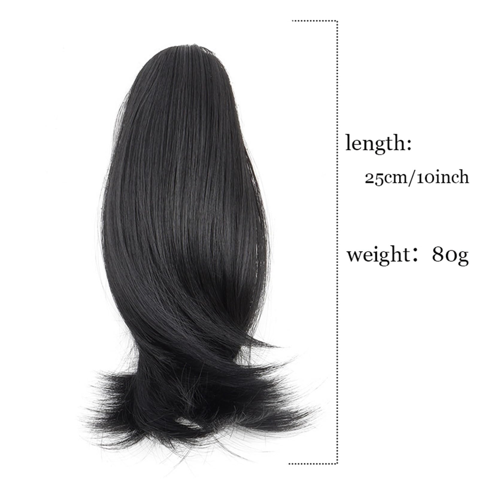 Postiche Extension queue de cheval courte et bouclée avec pince invisible – Postiche synthétique à clipser for femme Naturel(2M30)