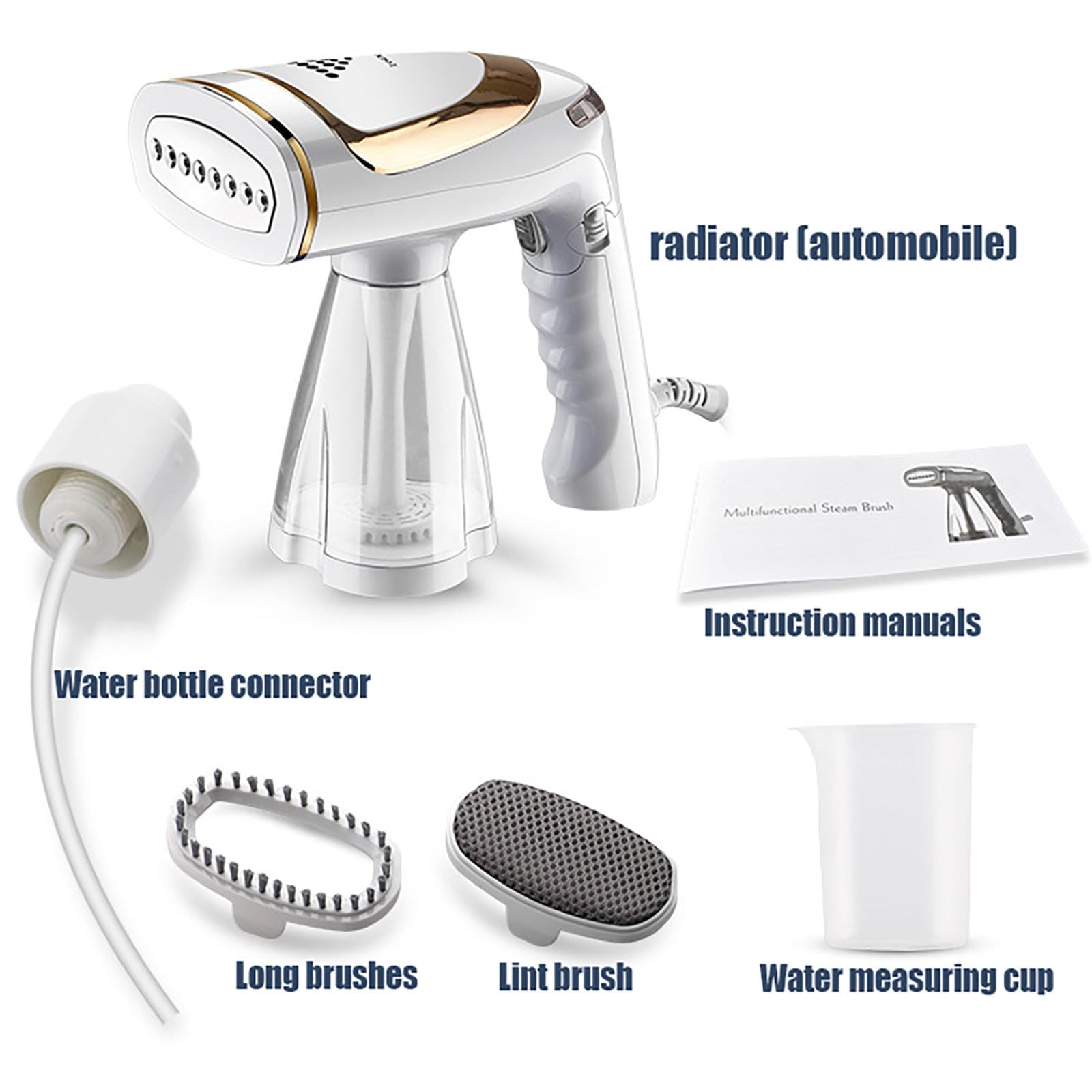 Przenośna parownica do tkanin, ręczna parownica do ubrań 1600 W ze zbiornikiem na wodę 250 ml i szybkim nagrzewaniem w czasie 40 s, ręczne żelazko parowe Idealne do domu, podróży, zasłon i pościeli