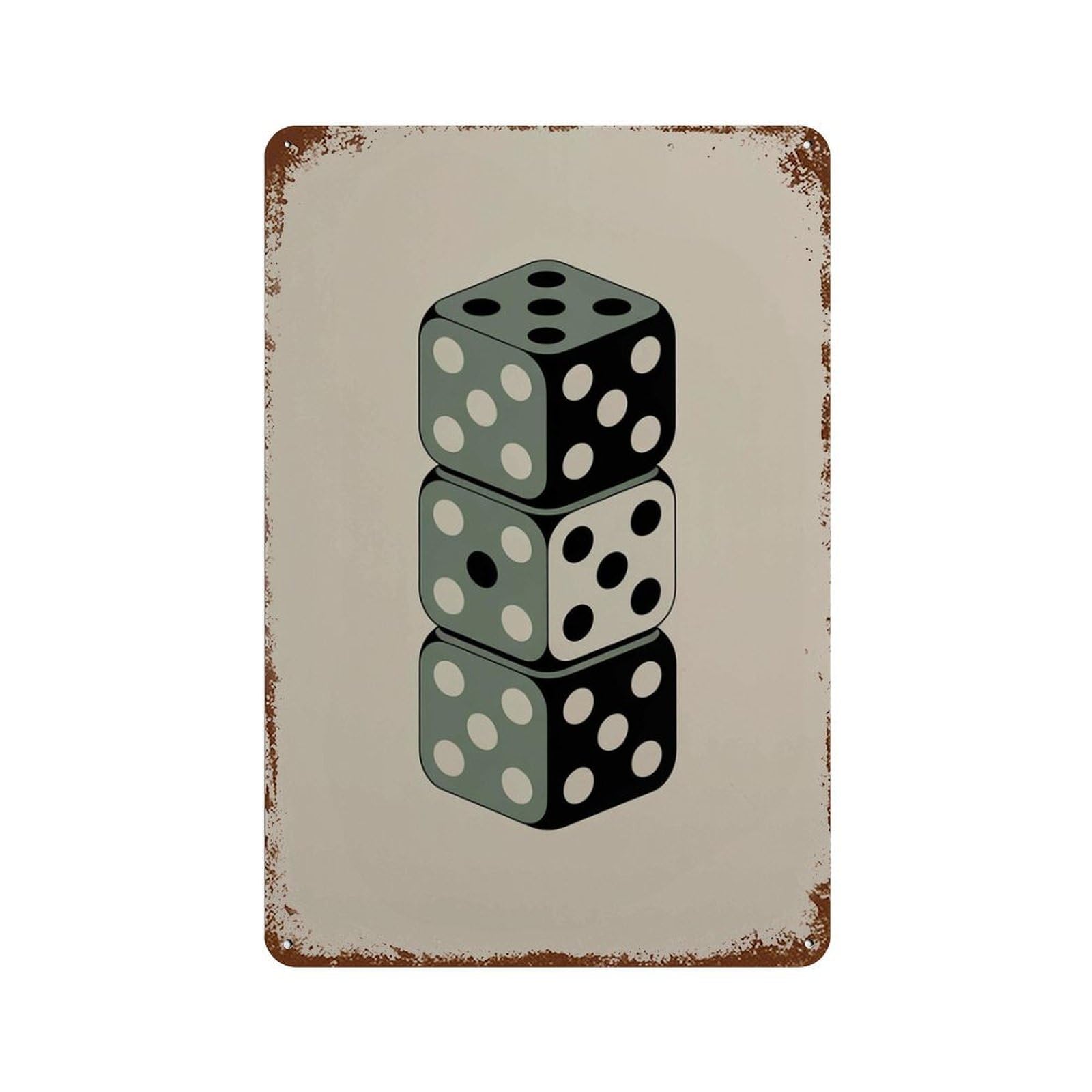 xiaoxiaoshen Dice Retro Casino Minimalist Mid Century Modern Gambling Work Game Room Wall Decor Art Metal Tin Poster Modern Home Decor Art Home Bar Shop Decorations Vintage Sign 30x20cm