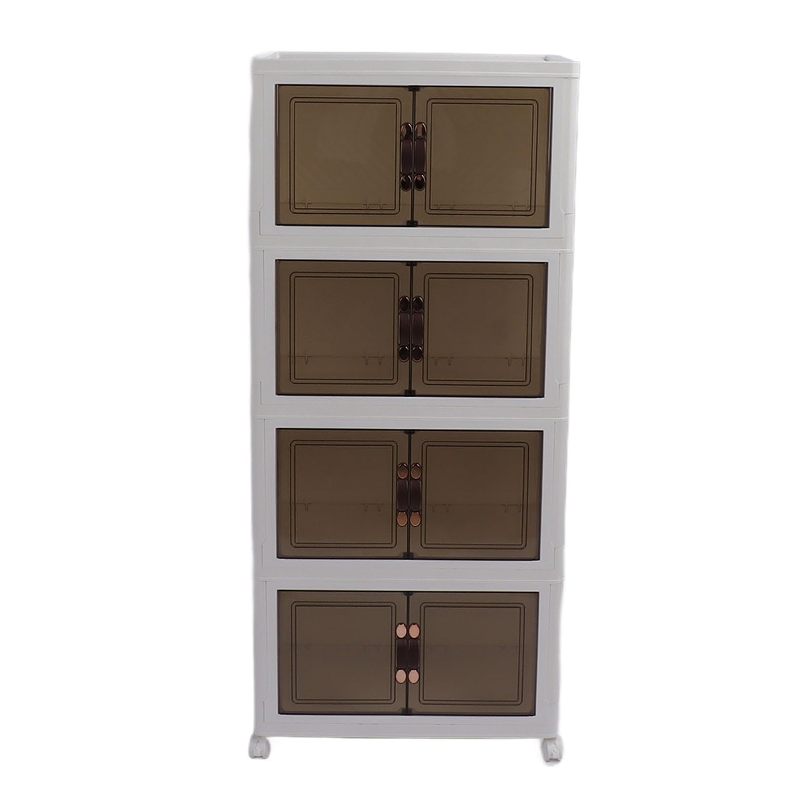 Roue à double porte pour boîte de rangement pliable et empilable plastique 4 niveaux