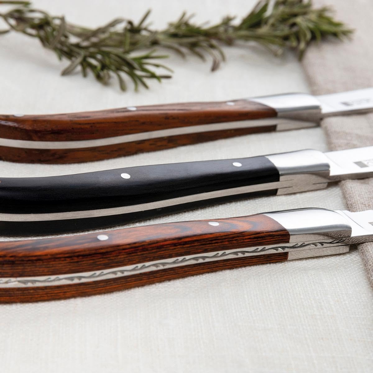 Quid Set 6 Cuchillos Carne Mango Madera Narbona Profesional
