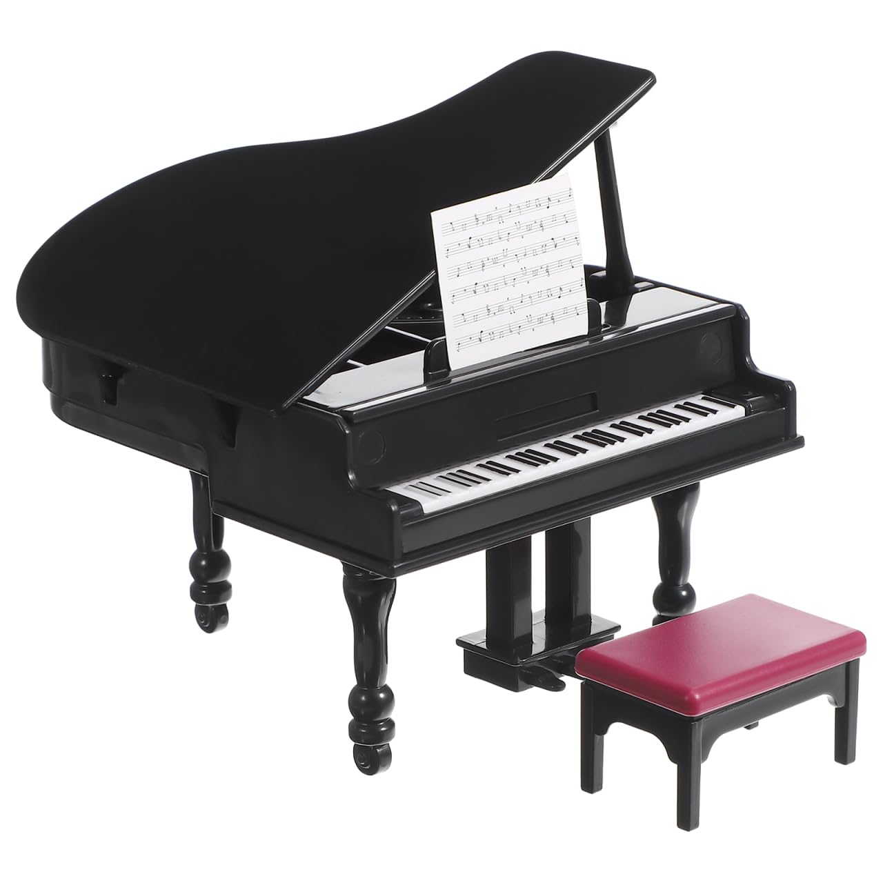 Yardwe Mini House Piano Decoration with Stool Miniature Dollhouse Furniture Accessories for Doll House Scene Decor and Creative Micro Landscape