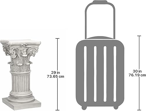 Miniatura 9 de Design Toscano Corinthian - Soporte para plantas de columna de pedestal, mediano de 29 pulgadas de alto, resina de piedra fundida, acabado de piedra