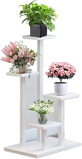 Versatile Indoor Outdoor Wooden Plant Stand - Stylish Plant Shelf & Rack for Window, Balcony, Garden, Patio - Elegant Flower Display Holder for Home Decor & Gardening