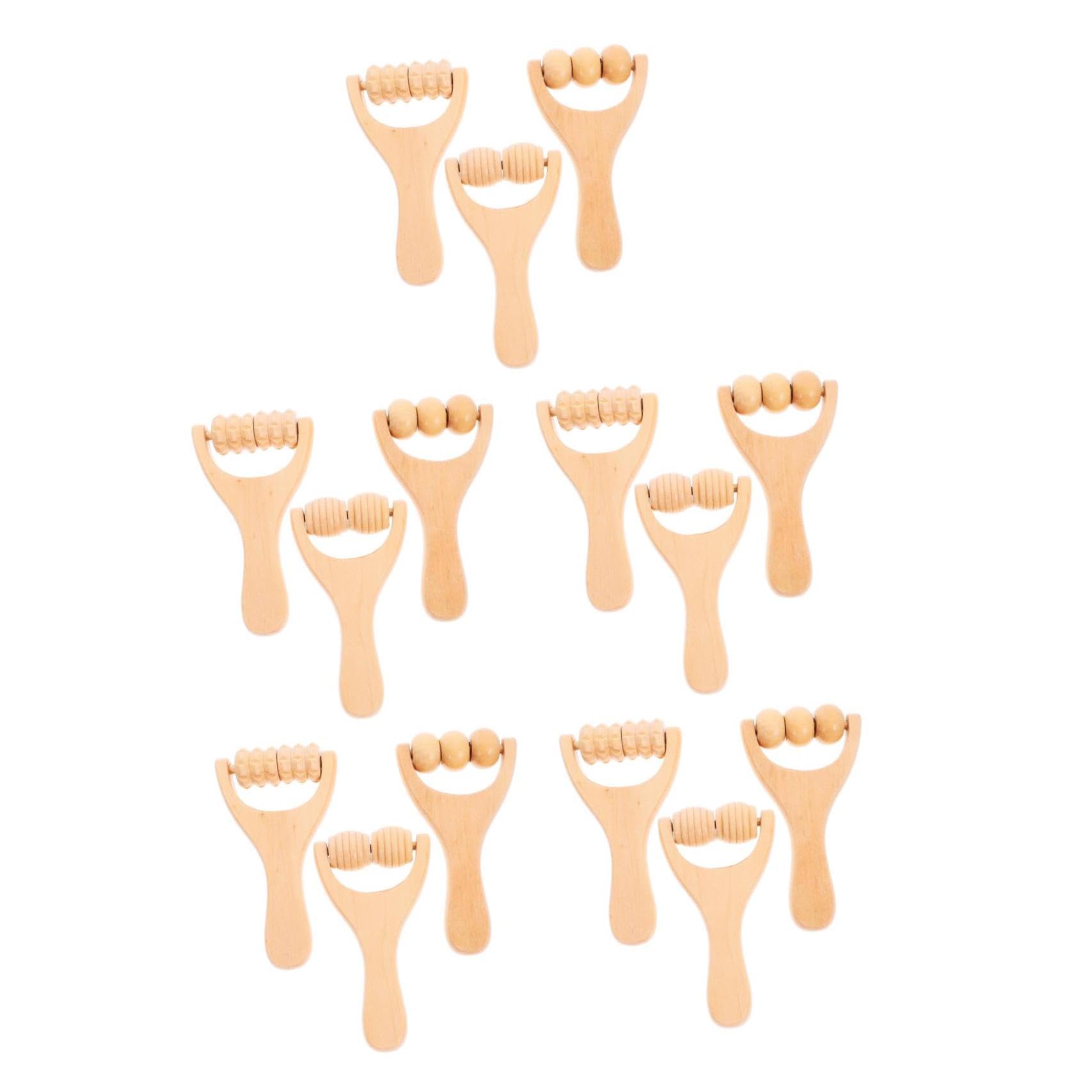 BESTYASH 5 Series Masajeador De Rodillos Rodillo De Madera Para Masaje De Pies Masajistas De Mano Masajeador De Pies De Madera Rodillo De Masaje Light Brown 3 Piezas X 5