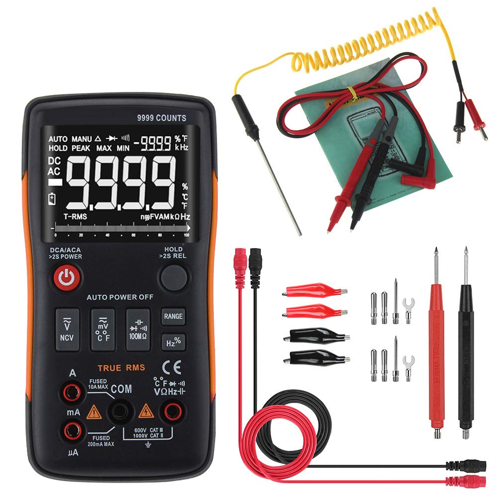 Q1 True-RMS Digital Digital Multimeter, Multimeter Multimeter Button 9999 Counts Analog Bar Graph Auto Ranging Measure Voltage