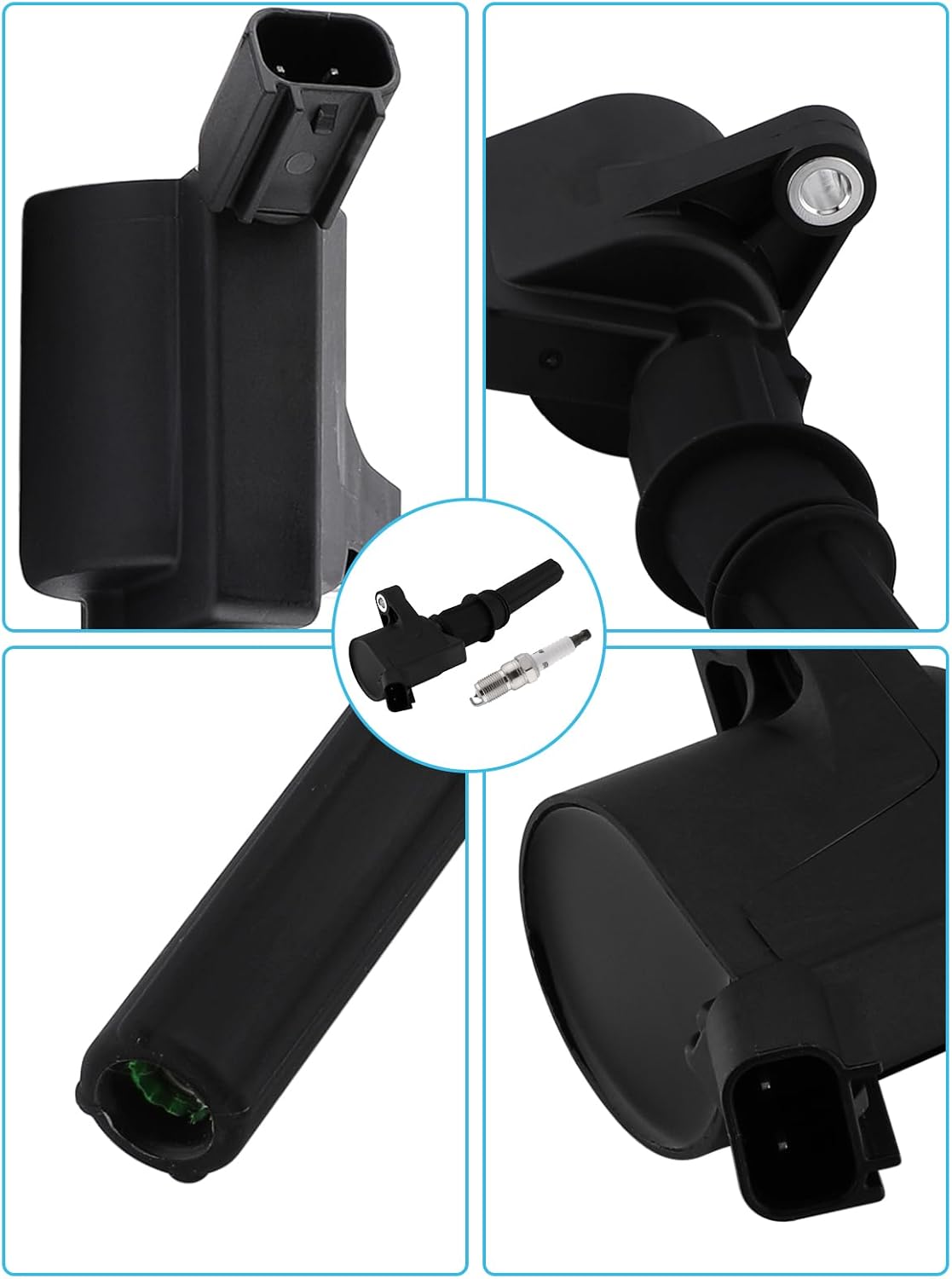 DG508 Ignition Coil SP493 Spark Plug For Ford E150 F250 E350 Econoline Excursion Explorer Mustang,Lincoln Town Car,Mercury Marquis,4.6L 5.4L,1997-2010,8 PCS