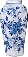 Andaliz 14.6" Hand-Painted Blue & White Chinoiserie Porcelain Vase - Timeless Ceramic Decor for Home, Weddings & Mother's Day Gifts