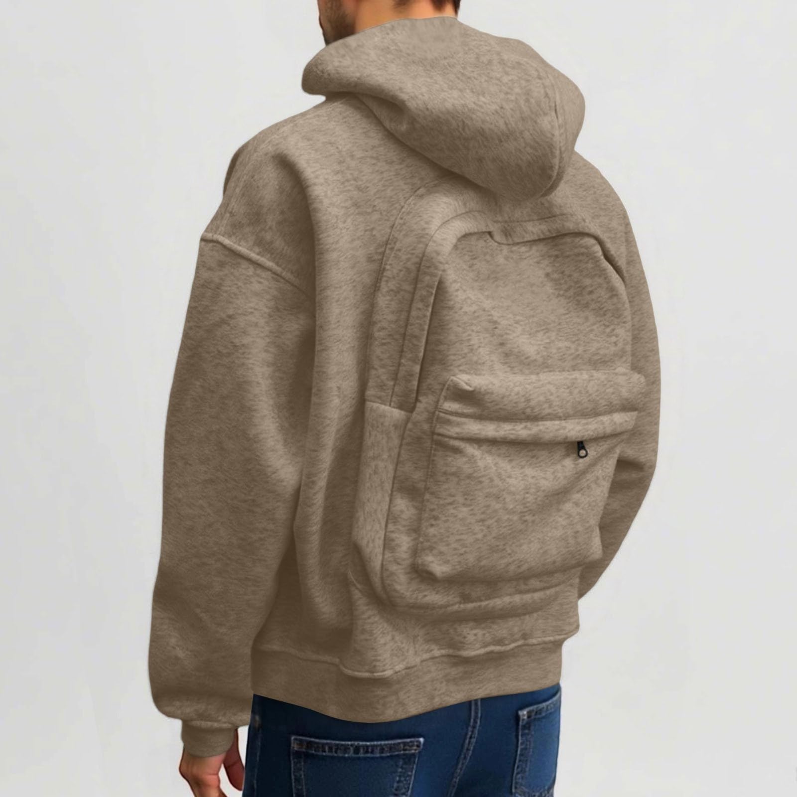 Générique Sweat à Capuche Femme Chaud Molleton Oversize Poche Kangourou Manches Longues Coton mélangé Pull Doux Automne Hiver Confortable décontracté Tendance Basique A128