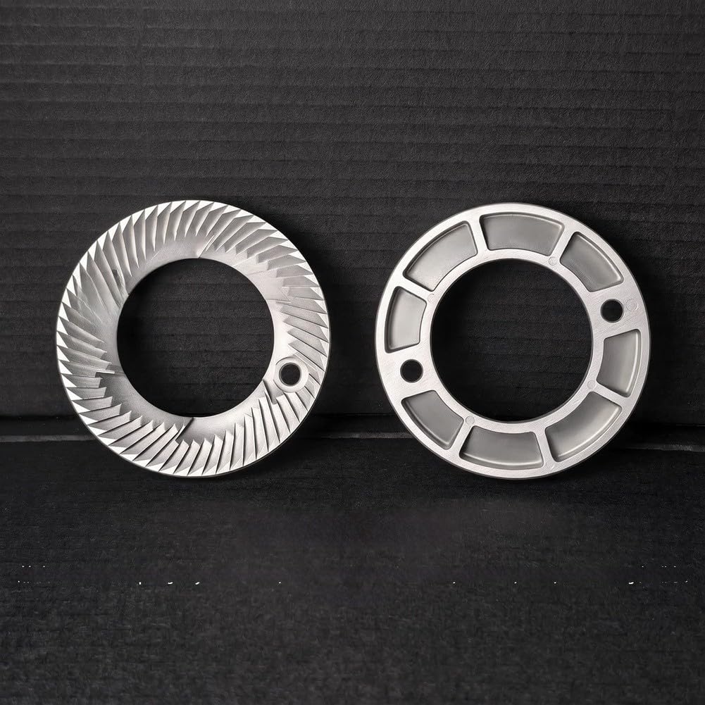 64mm Flachmahlwerk Edelstahl Ersatz für Mazzer Jolly DF64 E37J Präzise Mahlung Espresso Filterkaffee Silber 6,4x3,8cm