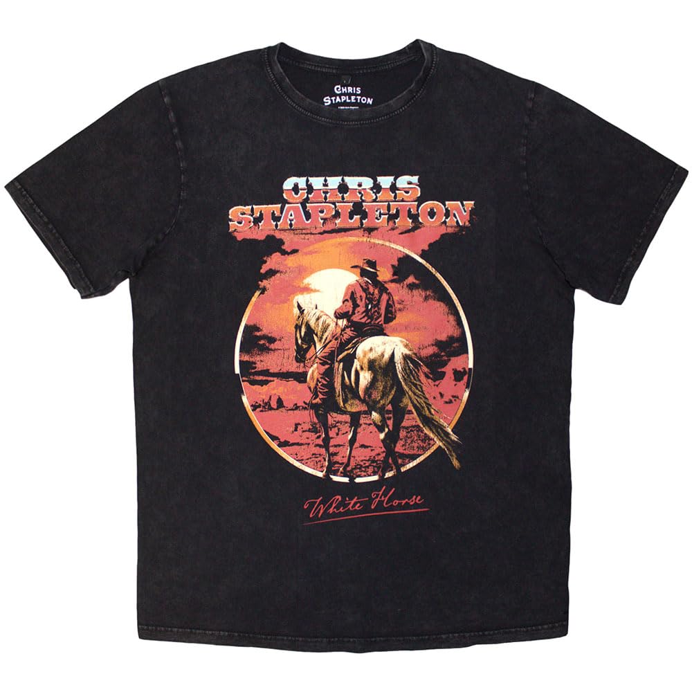 Rock Off officially licensed products Chris Stapleton White Horse Stone Wash T Shirt M