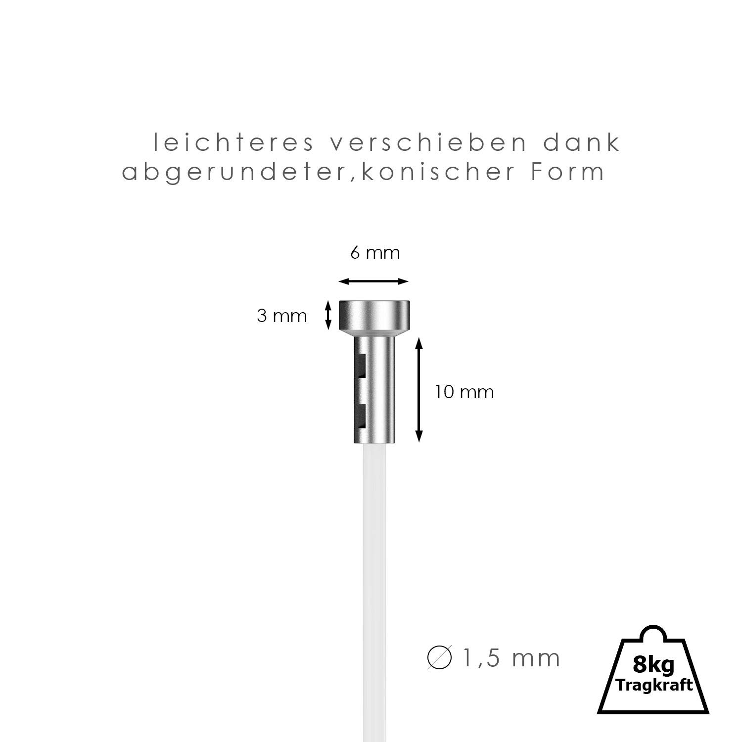 hang-it 8 Meter Deckenschienen - Galerieschienen - Bilderschienen Komplett Set 4 x 2m