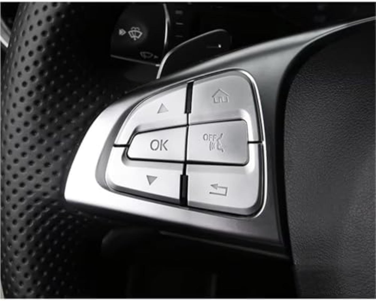Wnętrze samochodu, dla mercedes-benz A B, dla Cla, dla Gla, dla Gle, dla Gls, dla Cls C, dla klasy Glc Chrome osłona przycisku na kierownicy tapicerka akcesoria samochodowe styl (A Style)