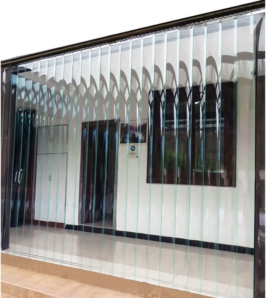 Plastic Curtain Strips, PVC Strip Curtain Kit For Doors Heavy Duty 1.7mm Strip Clear PVC Waterproof Door Panel For Warehouse Door, Coldroom Commercial Entry Doors