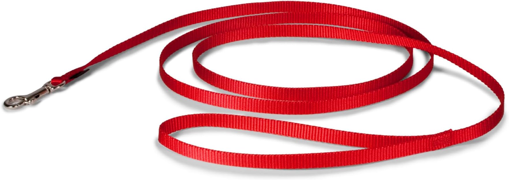 PetSafe Nylon Dog Leash Strong, Durable, Traditional Style Lead with Easy to Use Bolt Snap for Small, Medium and Large Dogs 3/8" x 6', Red