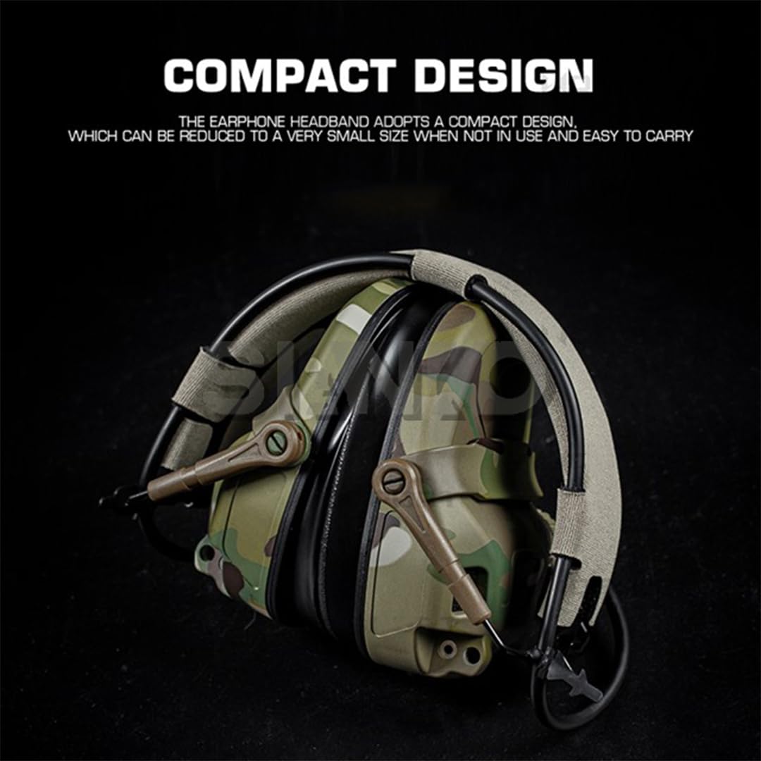 Juego de auriculares tácticos de caza con cancelación de ruido, protección auditiva de comunicaciones, auriculares electrónicos, con adaptador de rieles para casco, Anc-verde, Taille unique