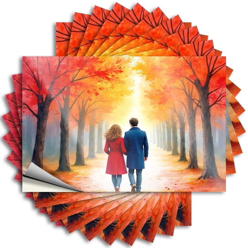 Abipuir - Funny Bumper Stickers Romantic Walking in Autumn 10 Christmas Car Stickers (12 x 18 cm)