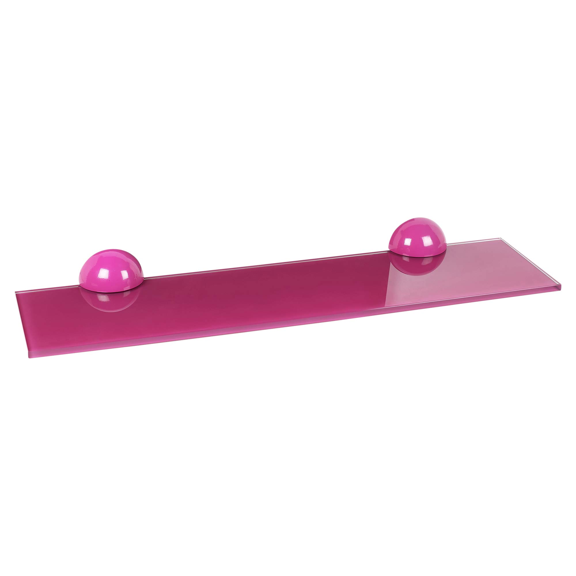 Urbn Living (Small Pink (60X15cm)) Colourful Glass Floating Shelves Wall Mounted Rack
