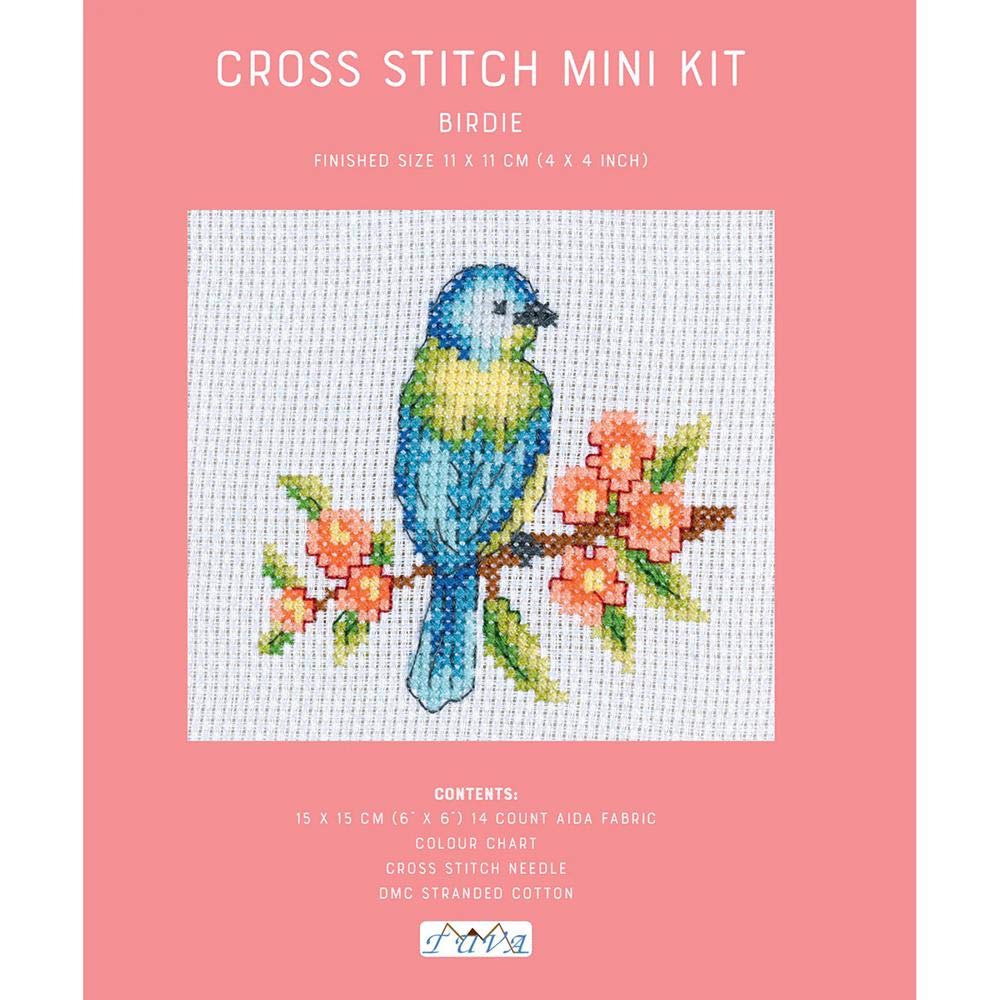 DMC Cross Stitch Mini Kit - Bird on a branch - by Creative World of Crafts