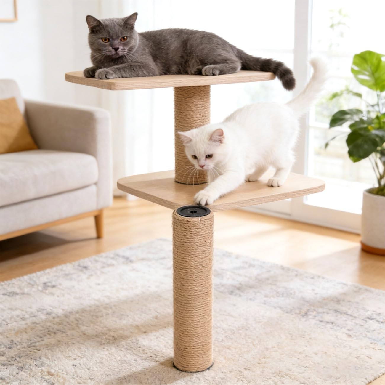 2 Pezzi Tiragraffi Gatti M8 Ricambio, Parti Ricarica Tiragraffi Gatti Tiragraffi In Corda Canapa Con Viti for Gattini Interno Gatti Grandi Dimensioni(Jute,7.6x50cm)