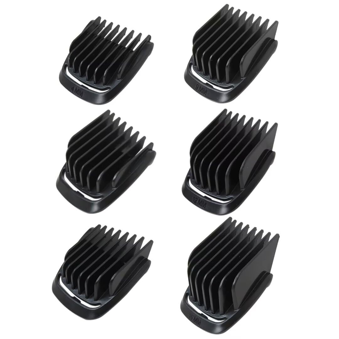 6 Piece Set Trimmer Replacement T Blade Haircut Guide Comb Guard Set Fit for Philips Norelco BT3203, BT3205, BT3206, BT3207, BT3208, BT3210, BT3211(for Extra Wide 41mm T Blade Only)