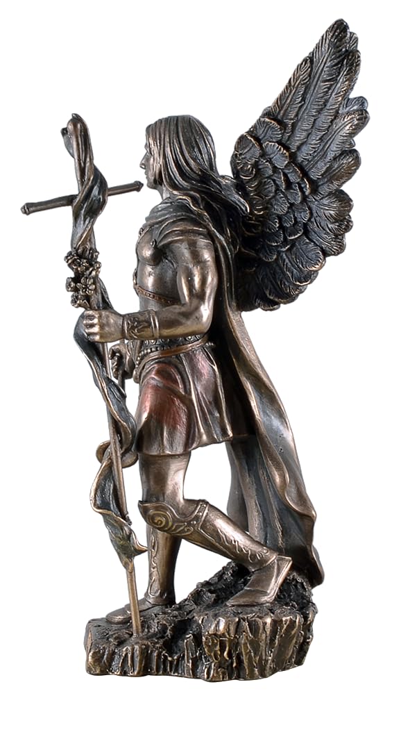 Veronese by Joh. Vogler GmbH Erzengel Gabriel mit Kreuz und Trompete bronziert Figur Engel
