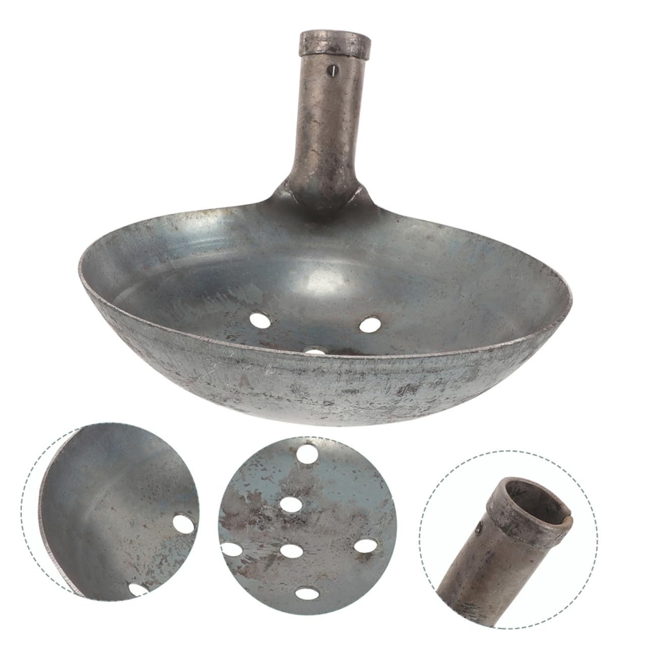 Toyvian Pala para Estiércol Metálica Cucharón Grande de Metal para Tamizar Estiércol Pala Reutilizable para Jardín y Limpieza de Desechos