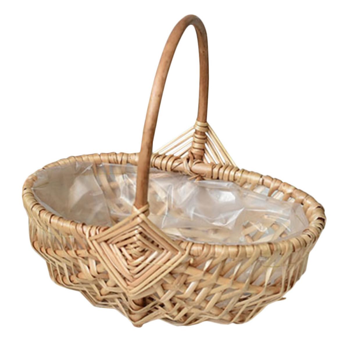 Blumenkorb Geflochten aus Weide Kleiner Tragbarer Korb mit Henkel für Hochzeitsblumenmädchen und Obst Handgefertigter Mehrzweckkorb für Tischdeko und Picknick