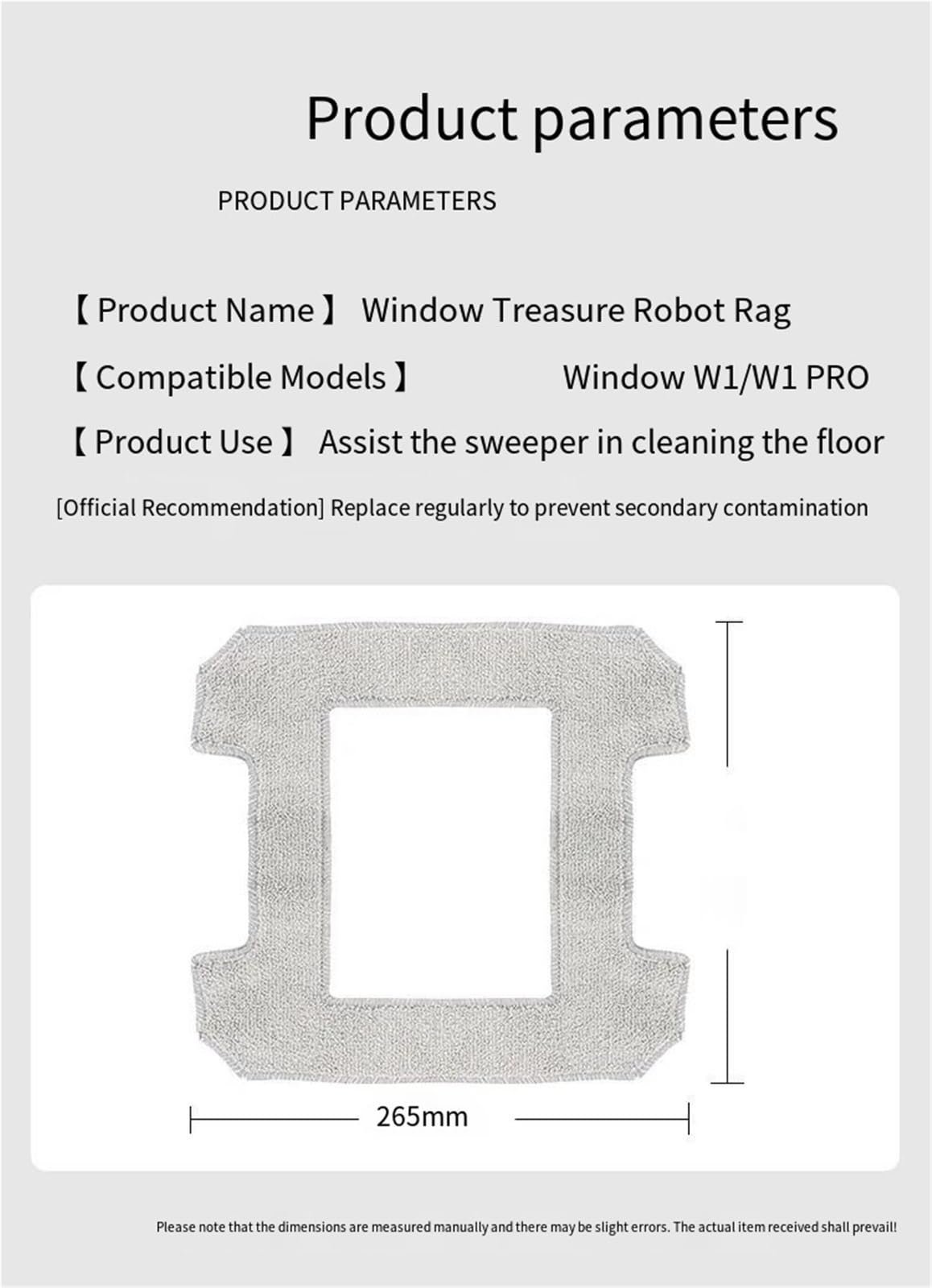 Adattato A, Compatibile for Keworth, W1 Window Treasure Robot for La Pulizia Delle Finestre Pulizia Straccio Liquido W1S / Pro / W2 / MINI Accessori for Mocio(10PCS)