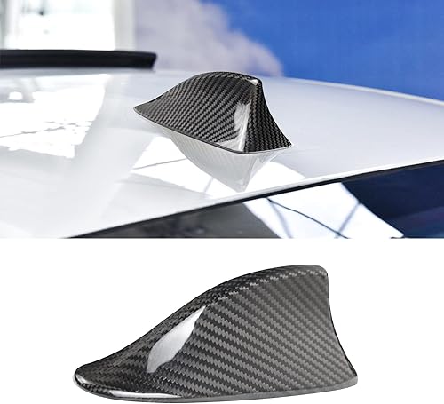 Repuesto para cubierta de antena, cubierta de aleta de tiburón, fibra de carbono, antena de techo automotriz para BMW F10 F18 F01 F02 F04 (negro)