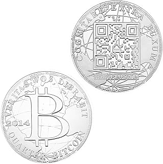 NIUBB Bitcoin 2014 Pièce de Monnaie Souvenir plaquée Argent à Collectionner Pièce de Crypto-Monnaie Bitcoin Pièce de Crypt...