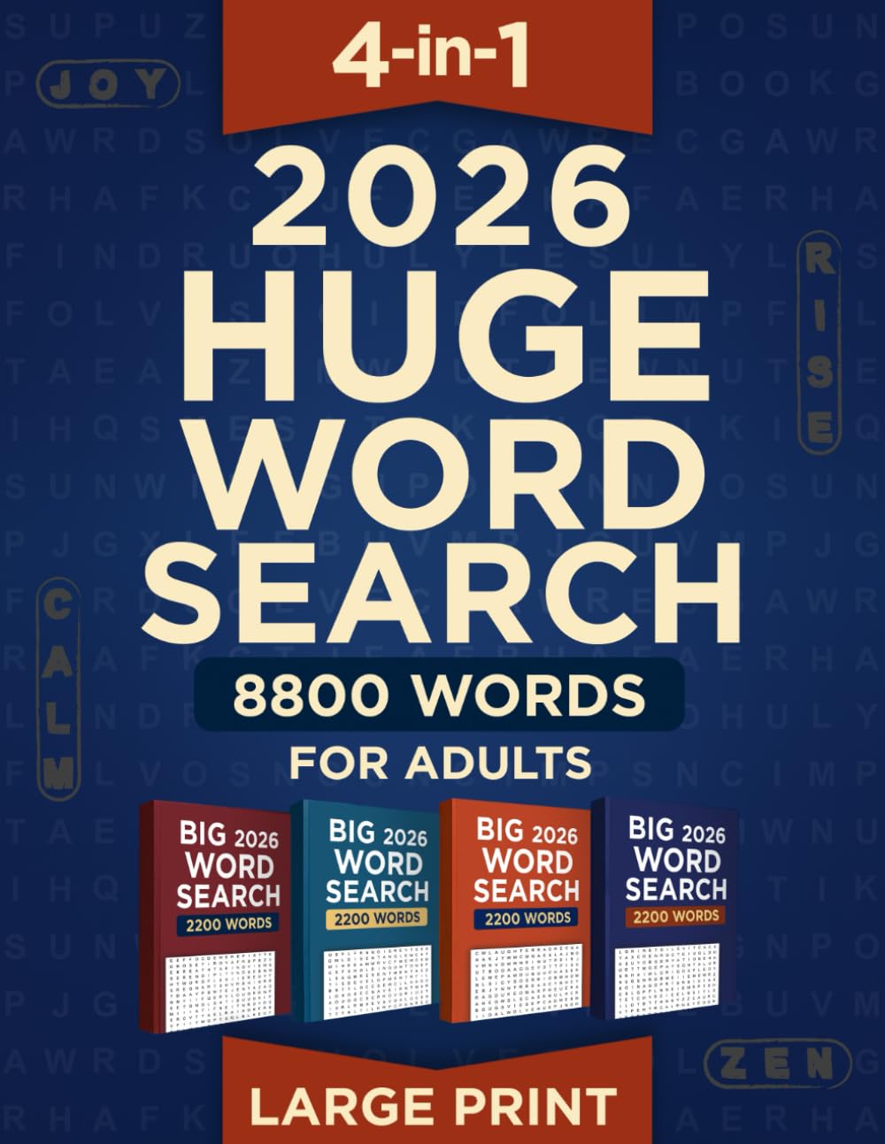 Huge Book of Word Search – 8800 New Words: Relaxing Word Search Puzzle Book for Adults and Seniors | Large Print and Anti Eye Strain | Giant and Fun ... for Adults (FOR A YOUNGER BRAIN AT EVERY AGE)