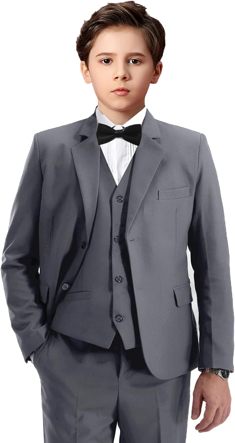 Boys Suit Kids Formal Wedding Tuxedo Dress Suits for Teen Boys Vest and Pants Set