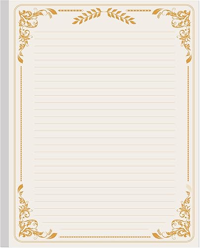 Miniatura 5 de Paquete de 2 papeles rayados de papelería, papel de relleno a rayas sin perforar tamaño carta, 200 hojas400 páginas, papel blanco de 3.53 ozm, 8.5 x