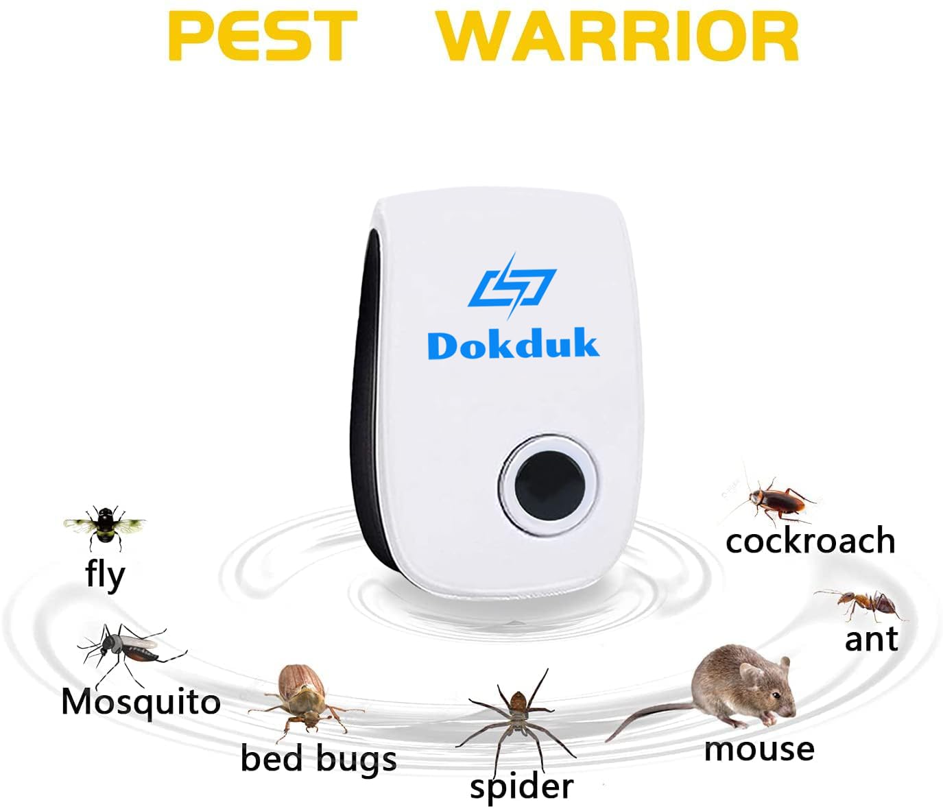 Repelente Ultrasónico de Plagas, 4 Pack Electrónico Repelente Mosquitos Insectos Control para Interiores, Anti Mosquitos, Ratones, Moscas, Arañas, 100% Inofensivo para Mascotas y Humanos