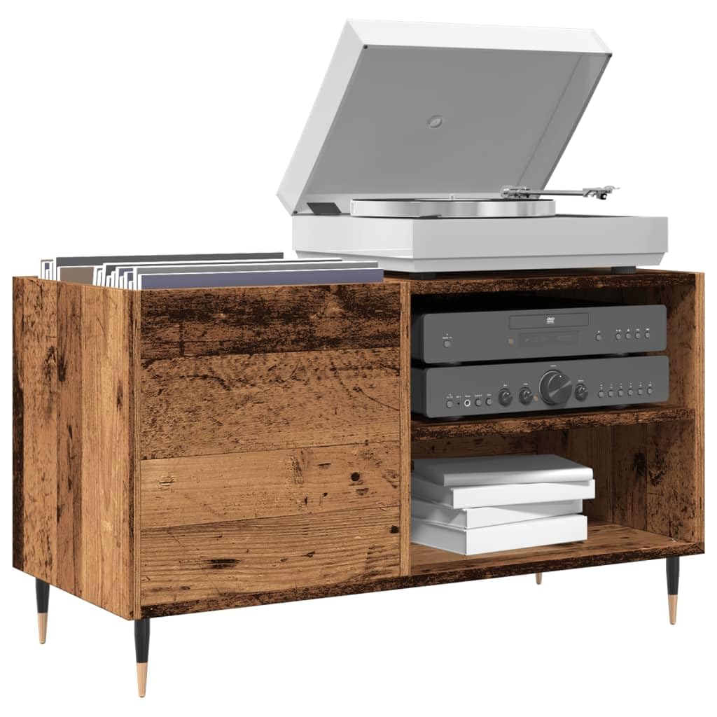 Hothingwell Mobile Porta Dischi Legno Antico 84,5x38x48cm Truciolato per Giradischi e Vinili