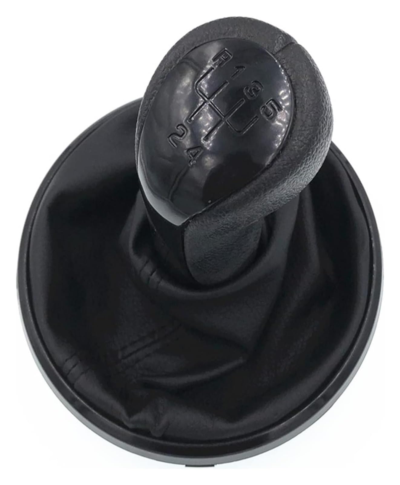 TRASH BIN Car Gear Shift Knob for Skoda for Fabia 2 MK2 2007-2010 for Roomster 2006-2010 Car Gear Shift Knob Leather Gaiter Boot(Black)