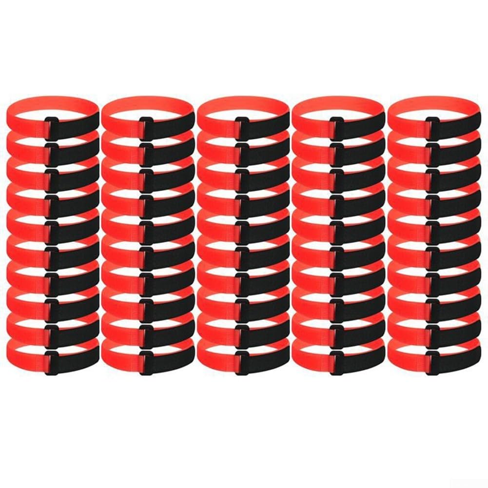 Sangles réglables pour filet de football - 50 attaches pour but de football et organisation des articles ménagers (rouge et noir)