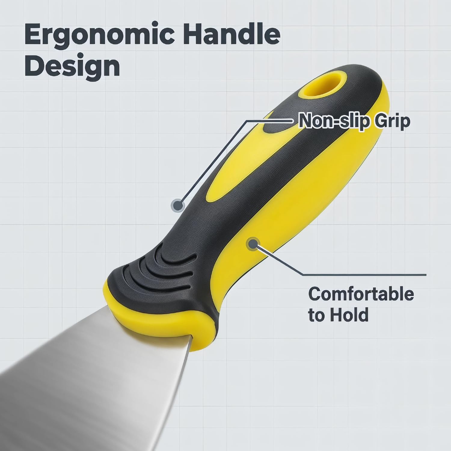 Juego de Espátulas de Superficie de 12 piezas, Cuchillos de Masilla de Acero Inoxidable con Mango Ergonómico, Espátulas de Pintor y Cuchillo de Masilla para Placas de Yeso