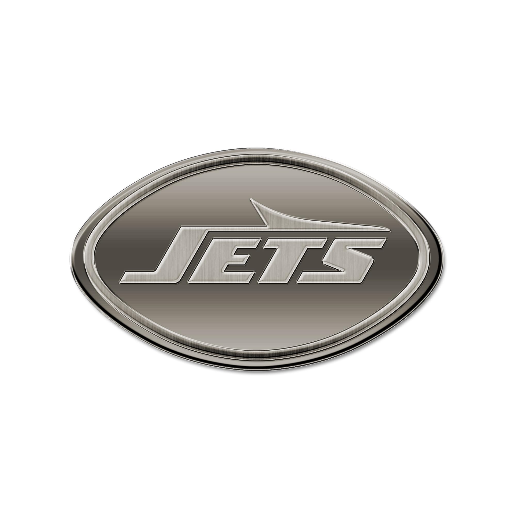 Rico Industries NFL Football New York Jets Oval Antique Nickel Auto Emblem for Car/Truck/SUV