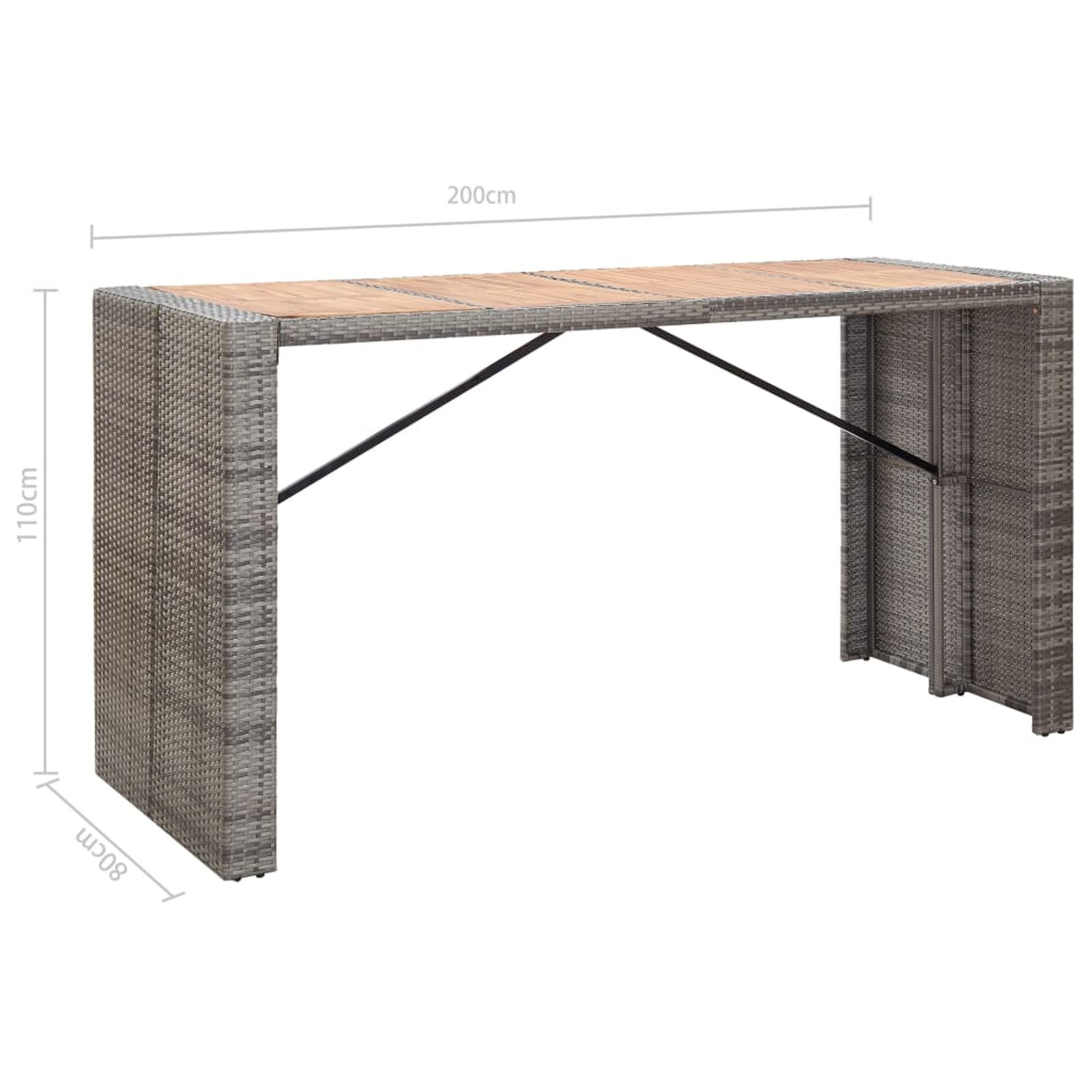 Homgoday Set Muebles Bar Jardín, 9Piezas y Cojines Patio Terraza Conjunto Casa Exterior Comedor Aire Libre Mesa Silla Asientos Ratán Sintético