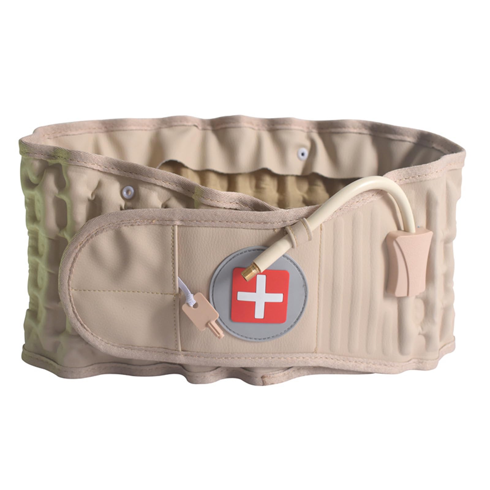 CUSMA Cinturón De Espalda De Descompresión, Cinturón Inflable Espinal, Dispositivo De Tracción Lumbar Para Hombres Y Mujeres, Se Adapta A Cintura De 29 A 49 Pulgadas.,Beige
