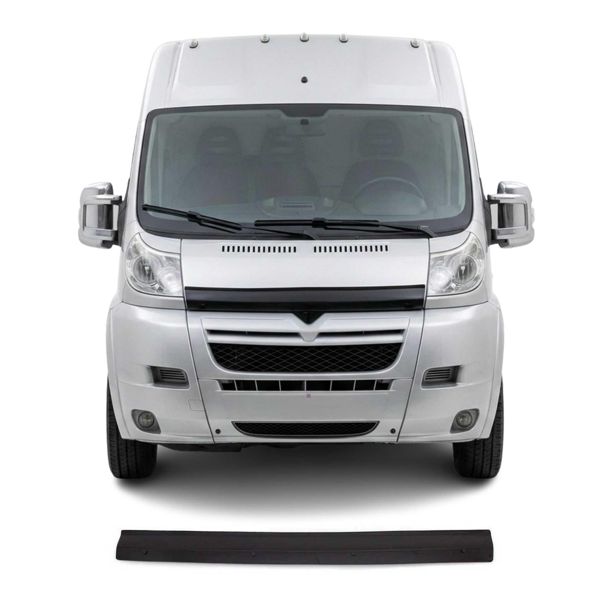 OMAC Motorhaube Deflektor Insekten Steinschlagschutz kompatibel mit FIAT Ducato 2006-2014 Dunkel